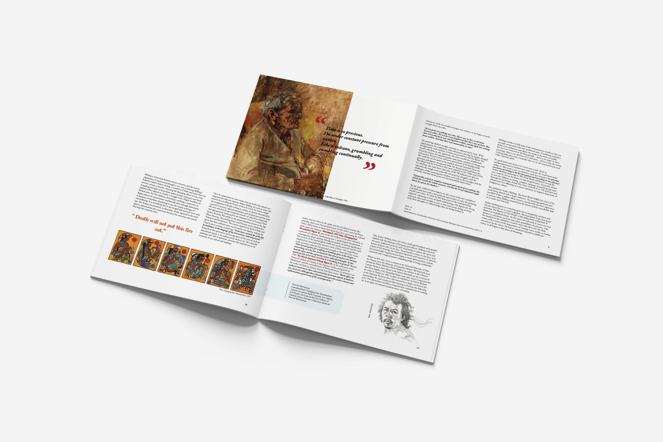 Arthur Shilling exhibition catalogue spread mockup
