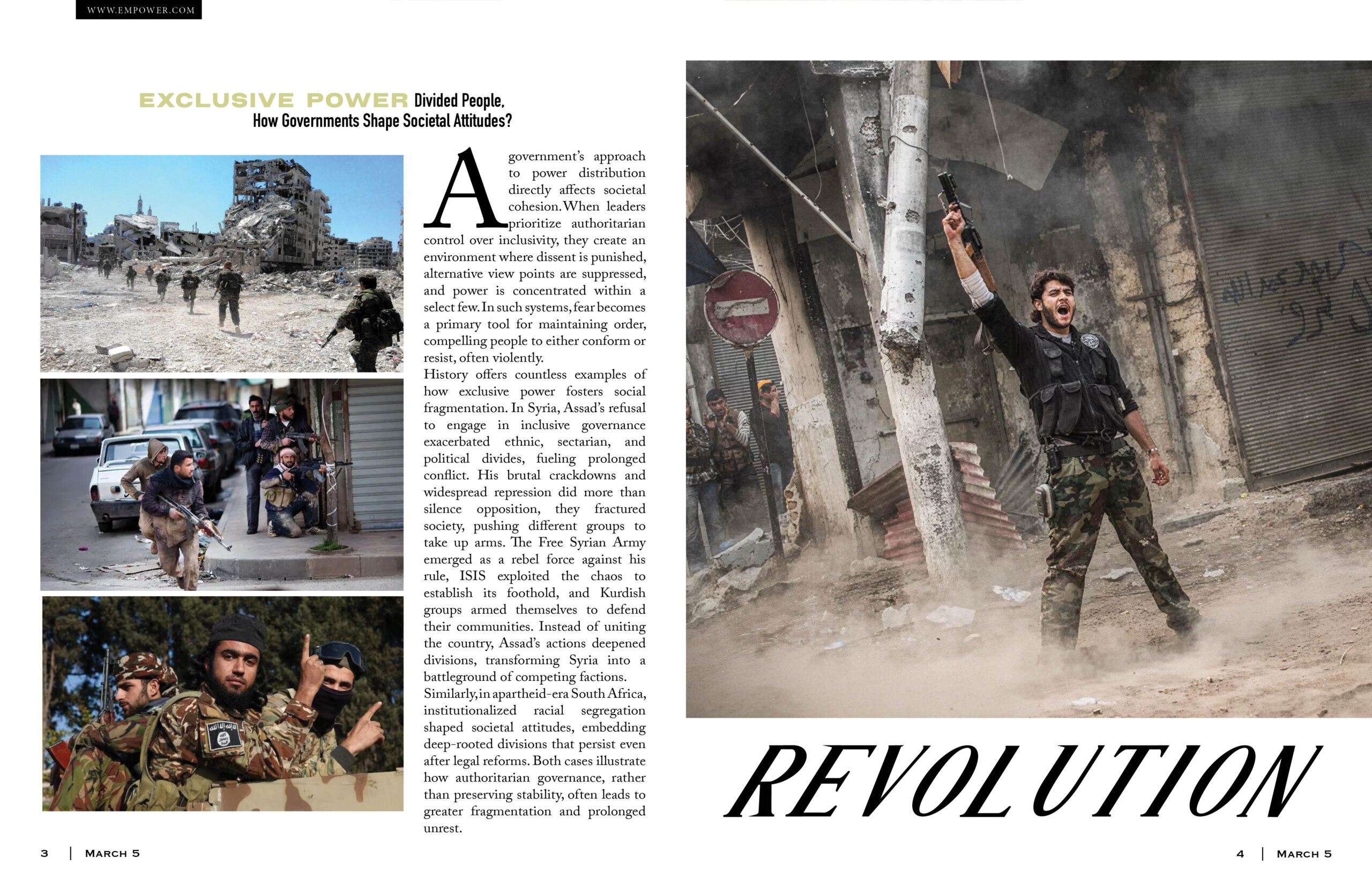 Empower magazine editorial spread