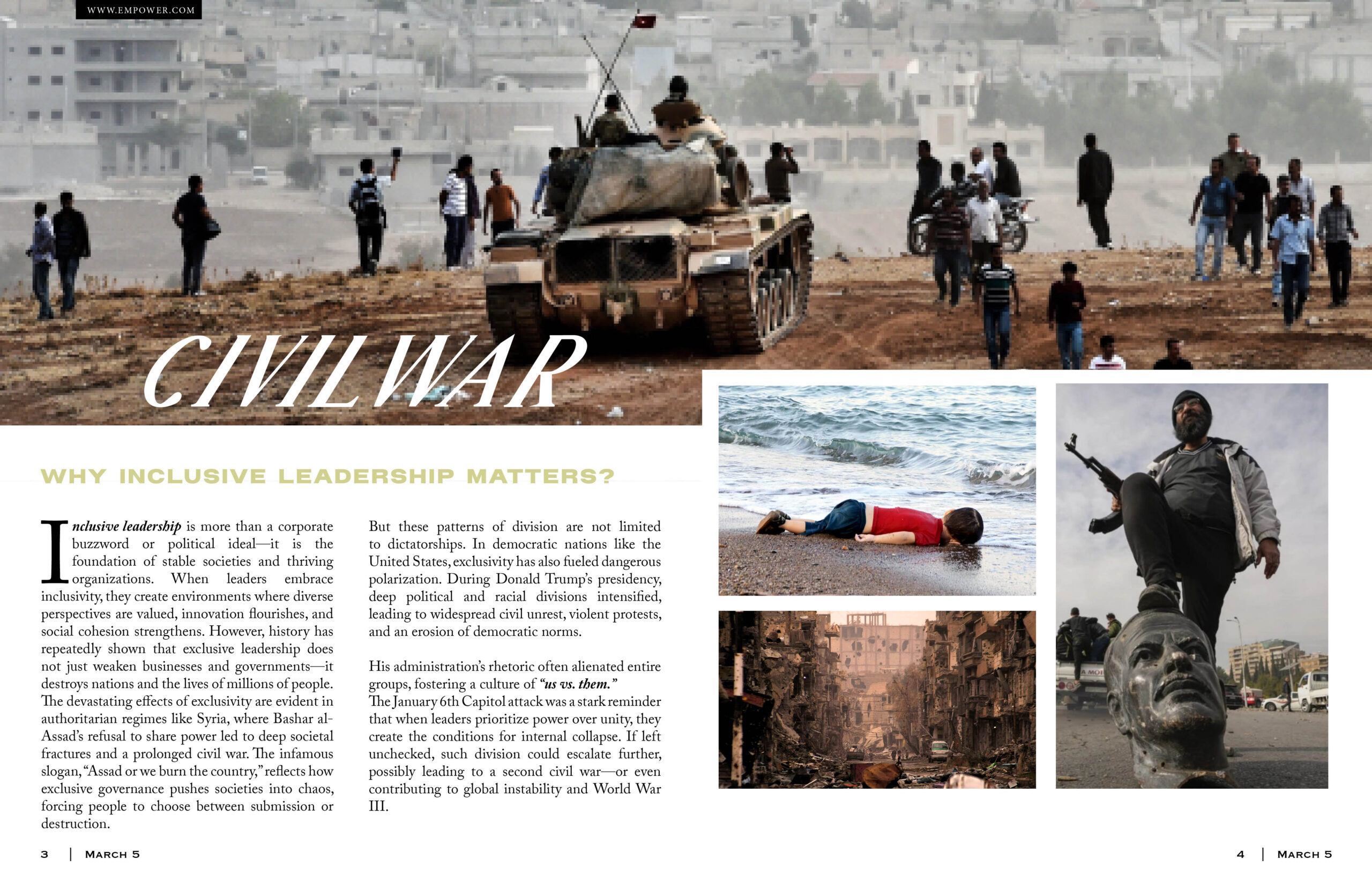 Empower magazine Civil War editorial spread