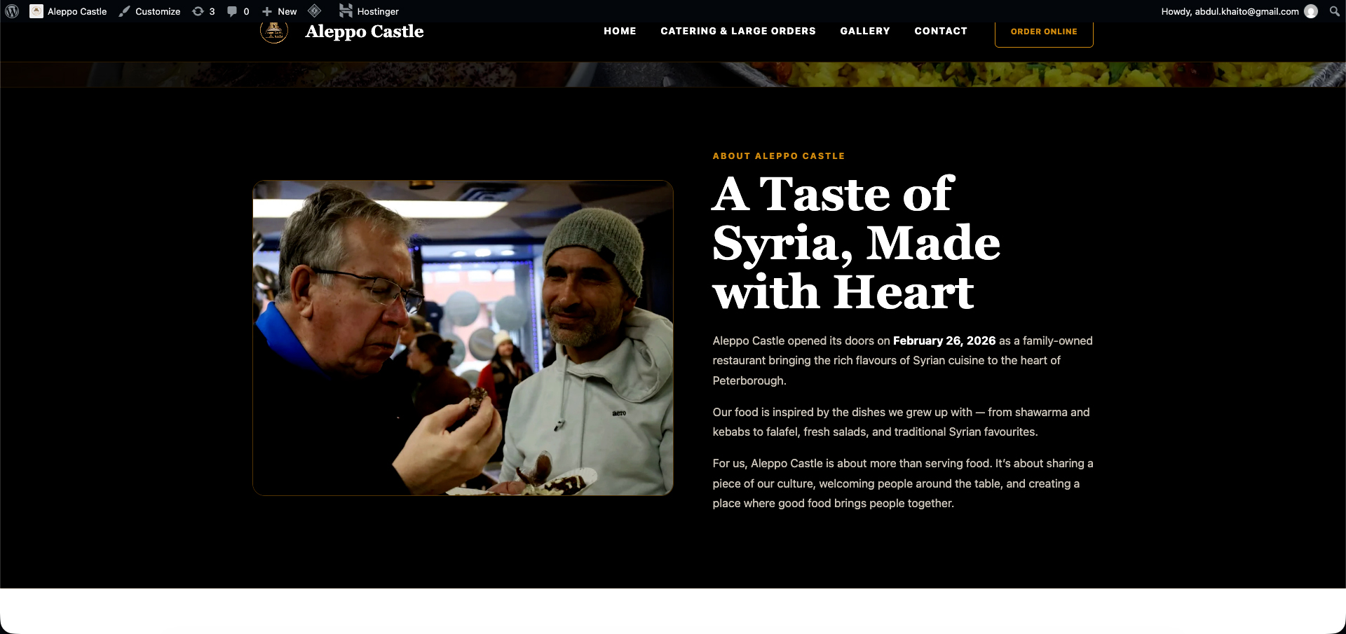 Aleppo Castle desktop About section