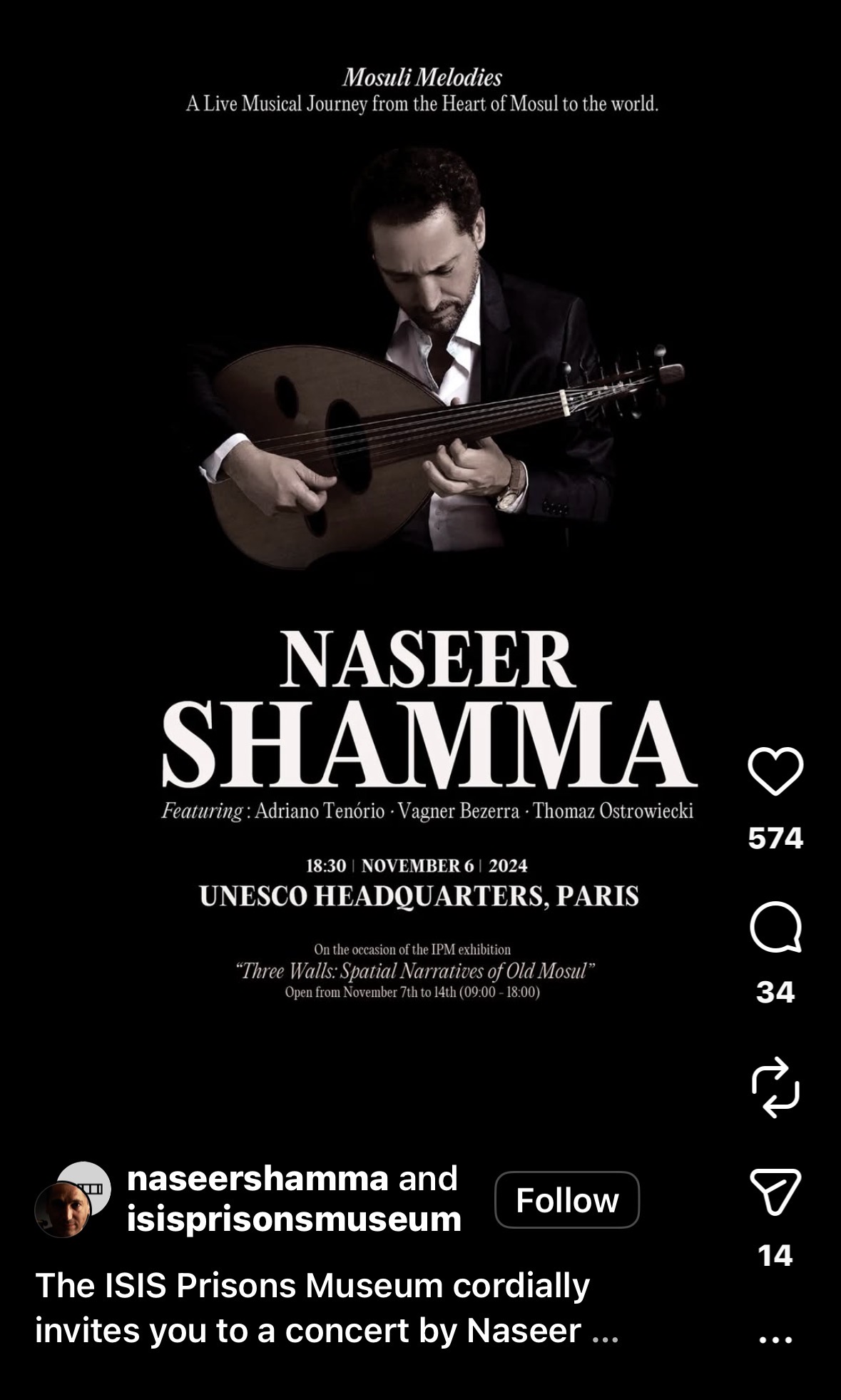 Naseer Shamma poster shared on Instagram