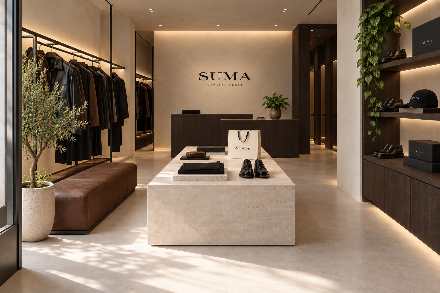 SUMA boutique interior concept mockup