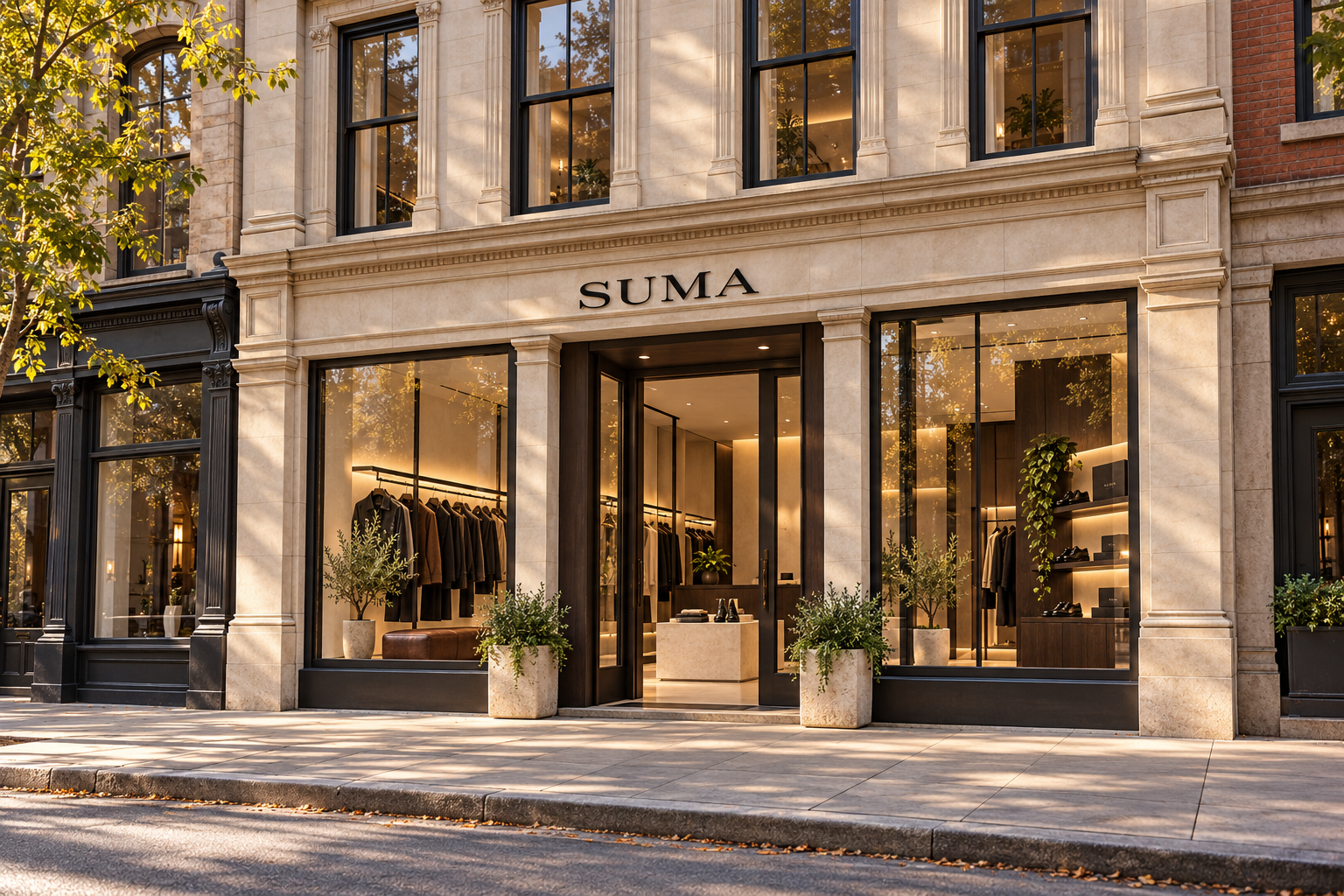 SUMA downtown storefront concept mockup