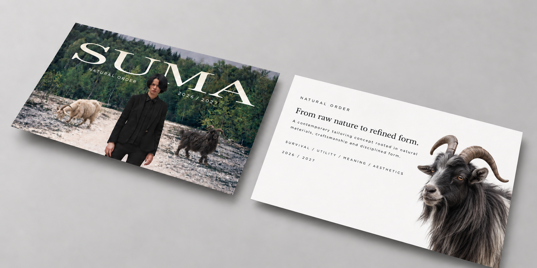 SUMA print — front & reverse concept mockup